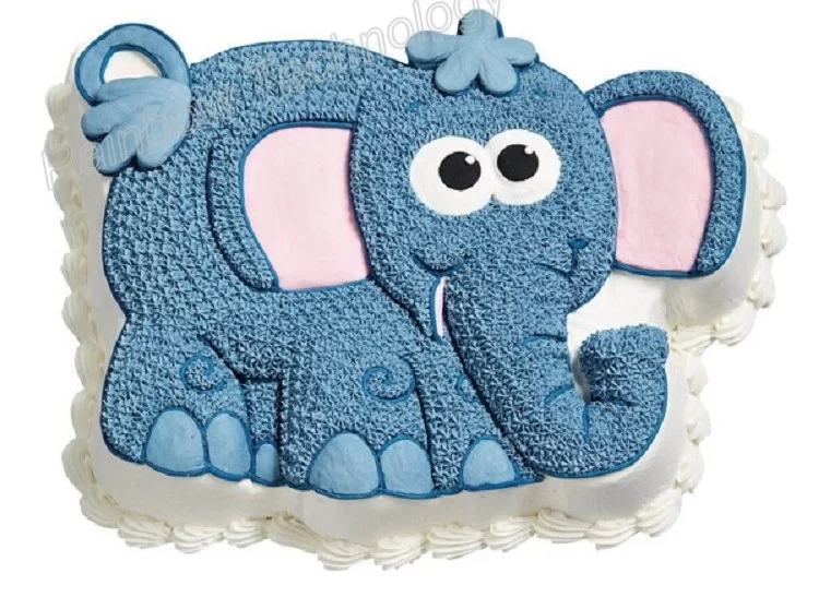 Baby and elephant cake design | Cake, Cake design, Elephant cakes