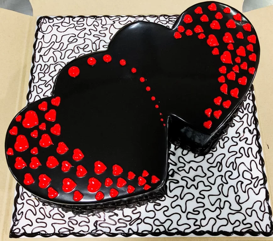 Double Heart cake for Homecoming by... - T & D Cake Creations | Facebook